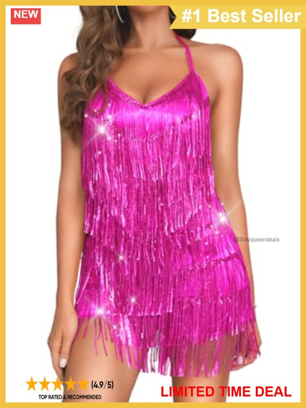 Sequin Fringe Romper Sleeveless V Neck Backless Short Party One Piece